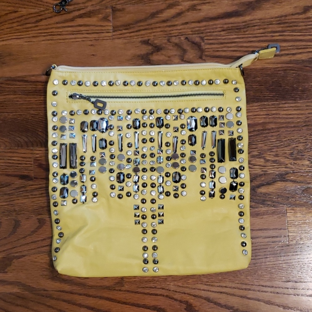 Yellow studded Convertable bag - Picture 5 of 8